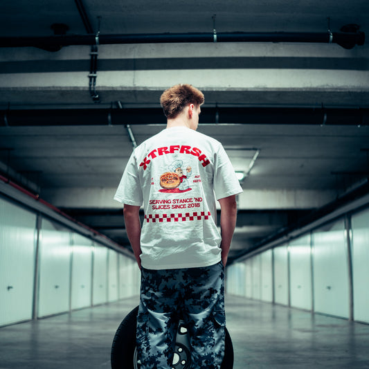 The back of the Stance 'nd Slices shirt.