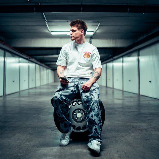 Stance 'nd Slices shirt front.